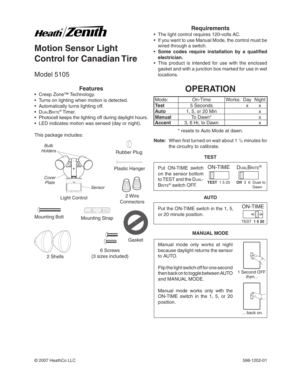 Heath Zenith 5105 User Manual | 16 pages