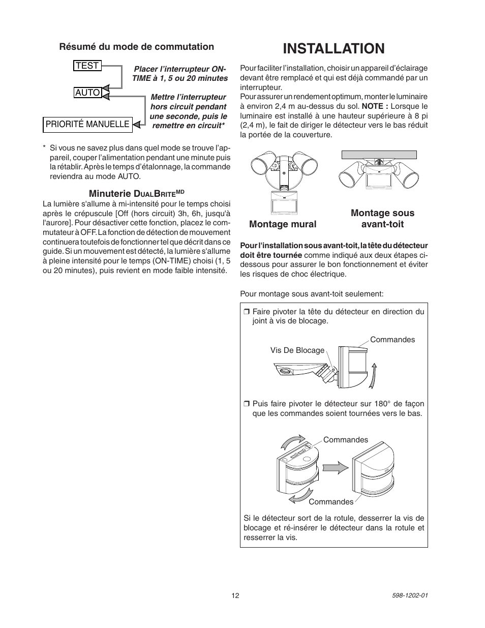 Installation | Heath Zenith 5105 User Manual | Page 12 / 16