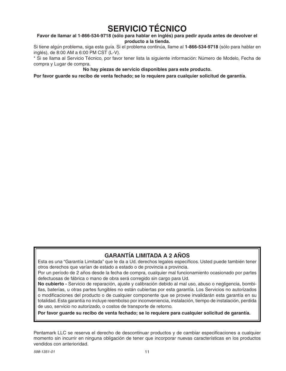 Servicio técnico | Heath Zenith MSL360FWPB User Manual | Page 11 / 16