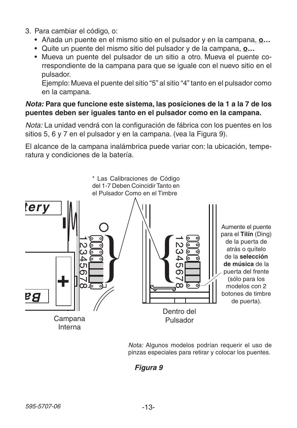Ba tte ry battery battery | Heath Zenith 595-5707-06 User Manual | Page 13 / 24
