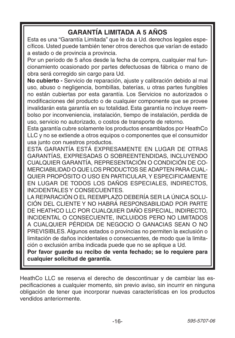 Heath Zenith 595-5707-06 User Manual | Page 16 / 24
