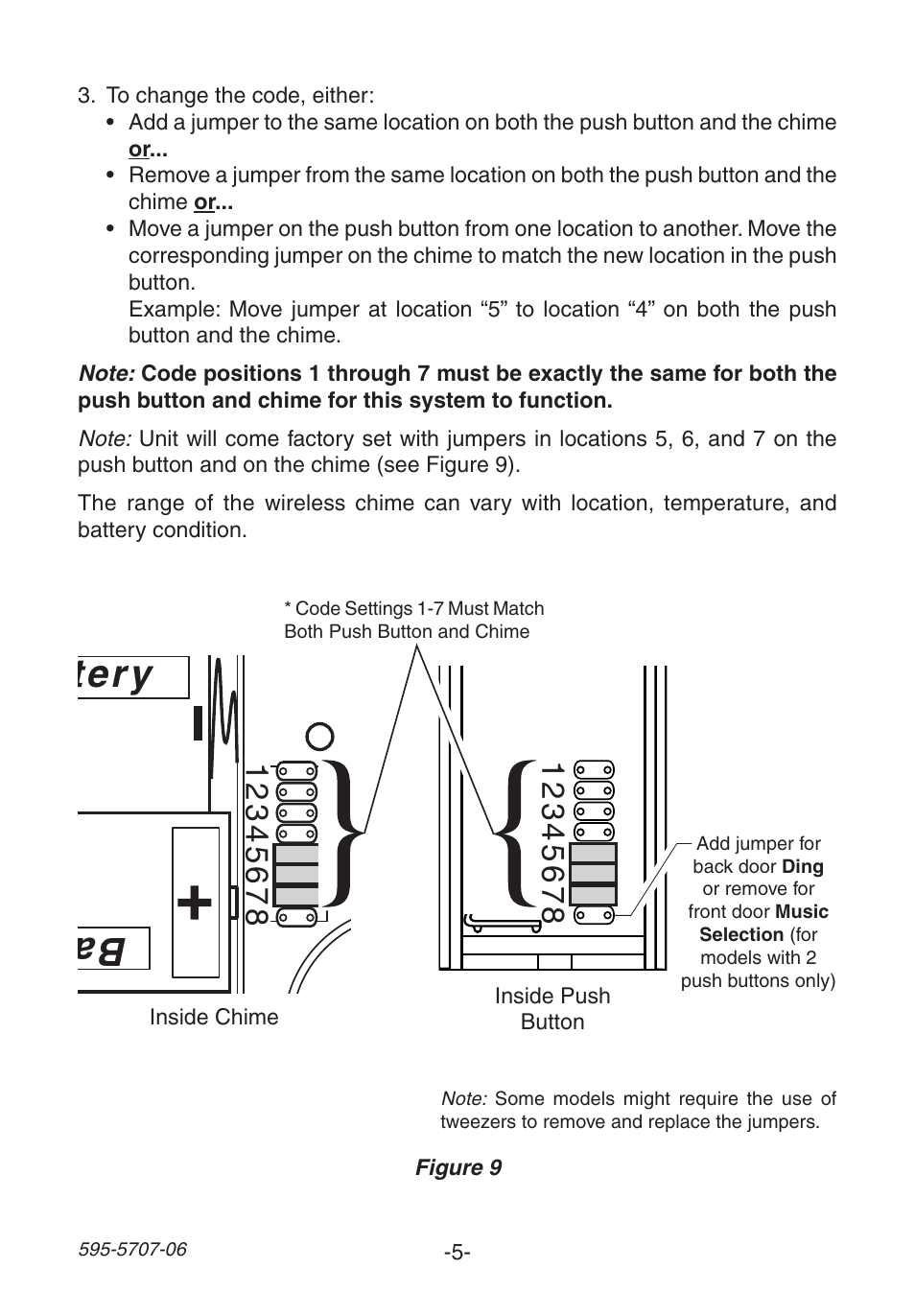 Ba tte ry battery battery | Heath Zenith 595-5707-06 User Manual | Page 5 / 24