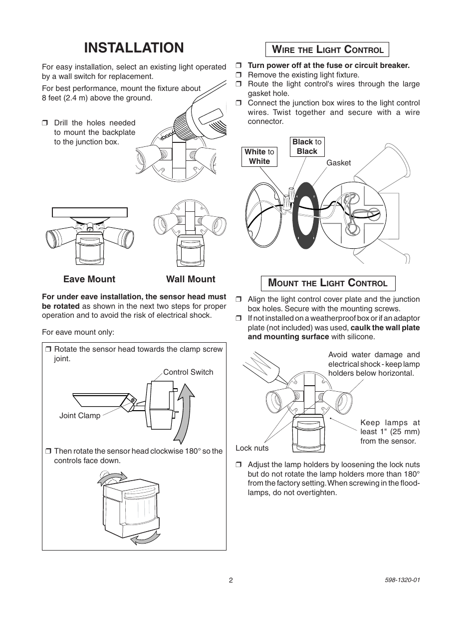 Installation | Heath Zenith BL-1100 User Manual | Page 2 / 12