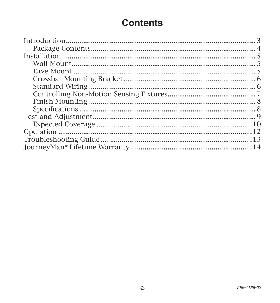 Heath Zenith All MetAl Motion SenSor HD-9260 User Manual | Page 2 / 42