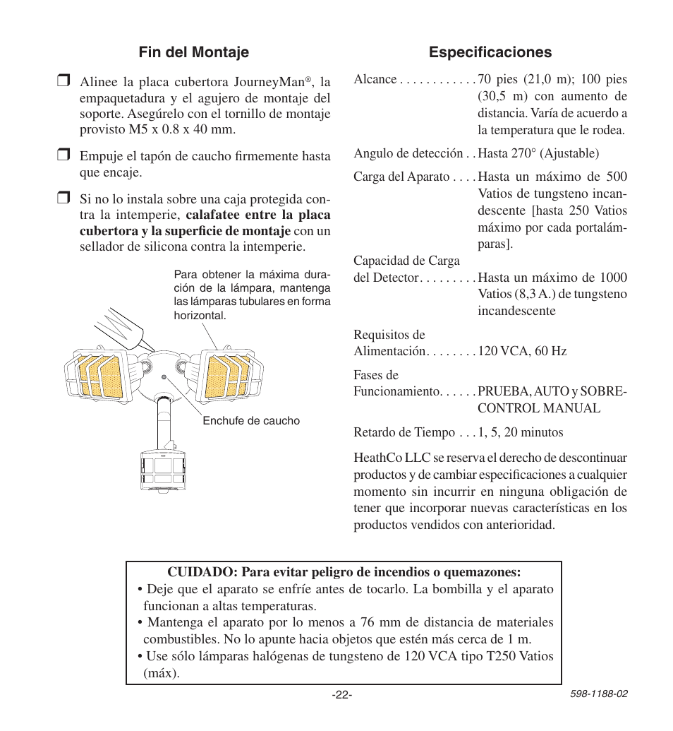 Heath Zenith All MetAl Motion SenSor HD-9260 User Manual | Page 22 / 42