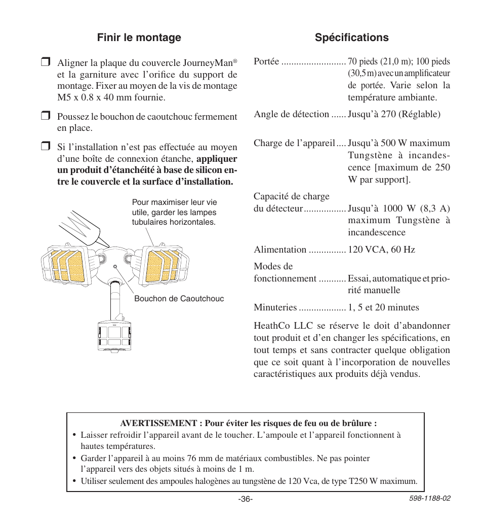 Heath Zenith All MetAl Motion SenSor HD-9260 User Manual | Page 36 / 42