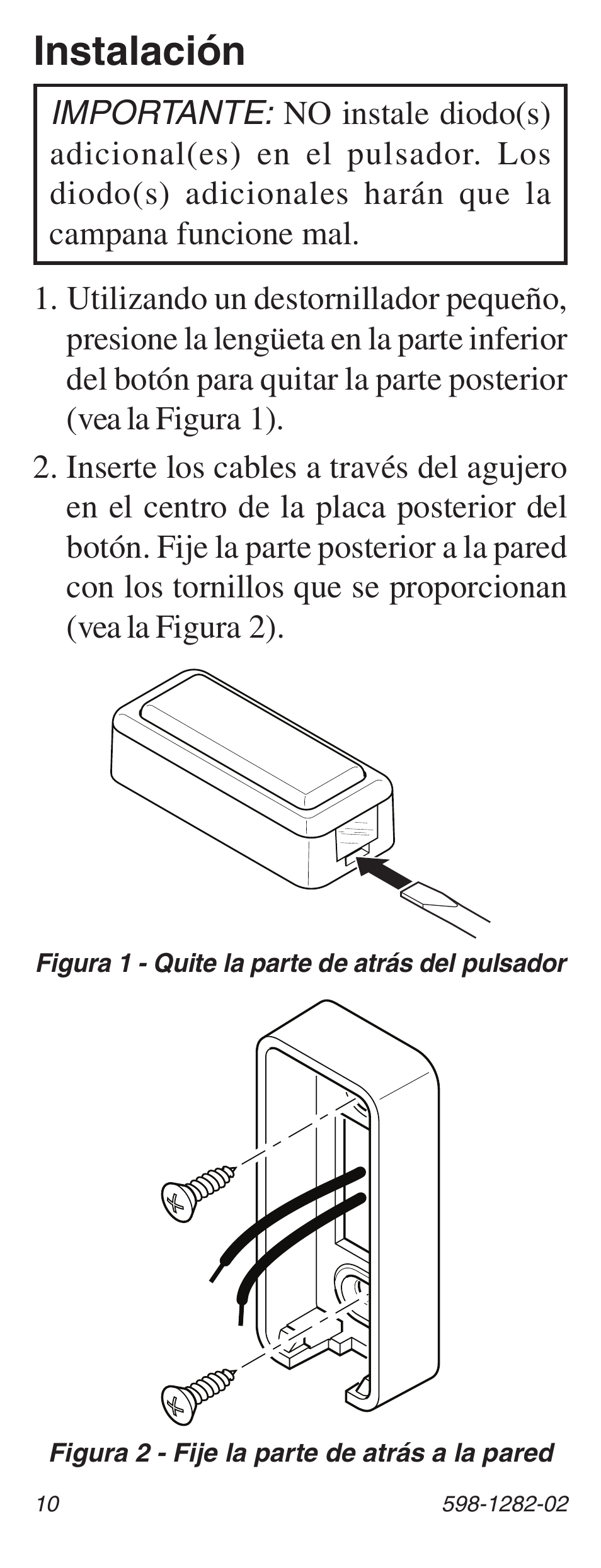 Instalación | Heath Zenith 598-1282-02 User Manual | Page 10 / 24