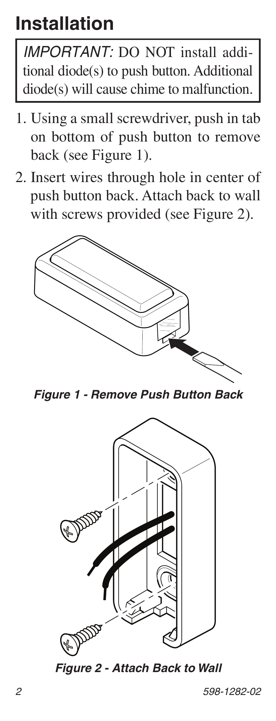 Installation | Heath Zenith 598-1282-02 User Manual | Page 2 / 24