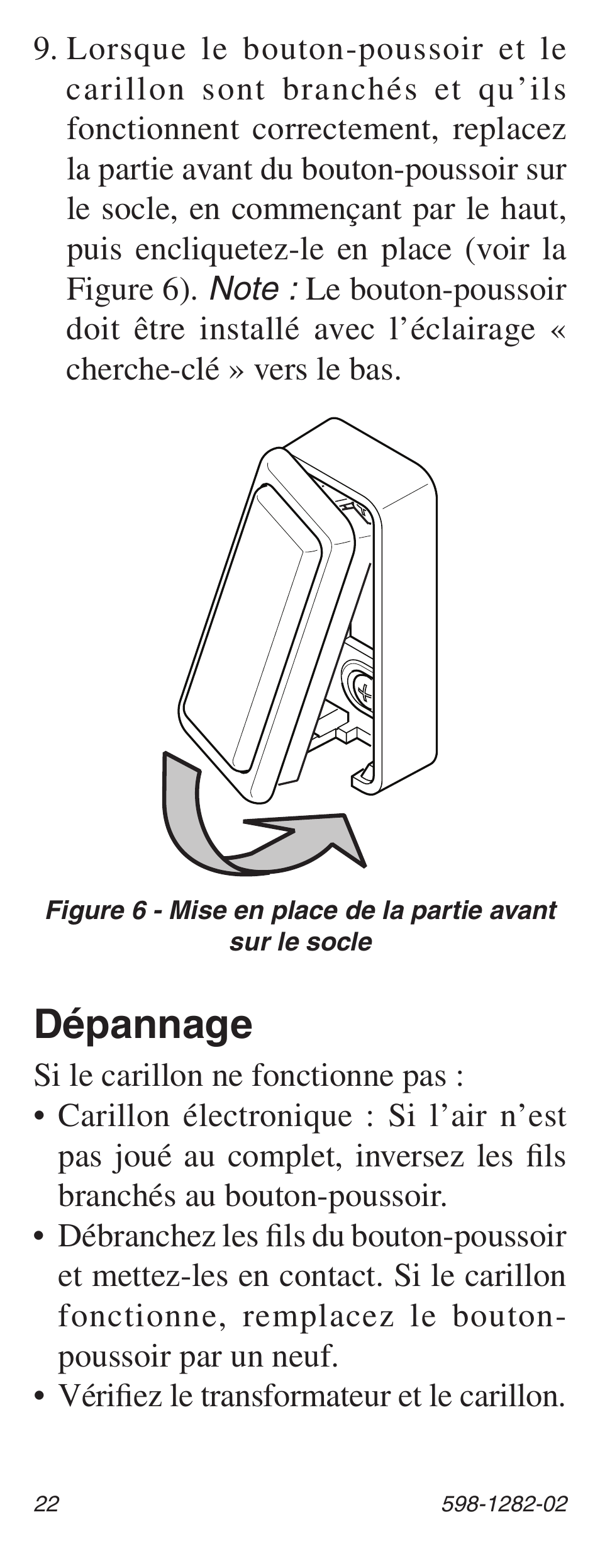 Dépannage | Heath Zenith 598-1282-02 User Manual | Page 22 / 24