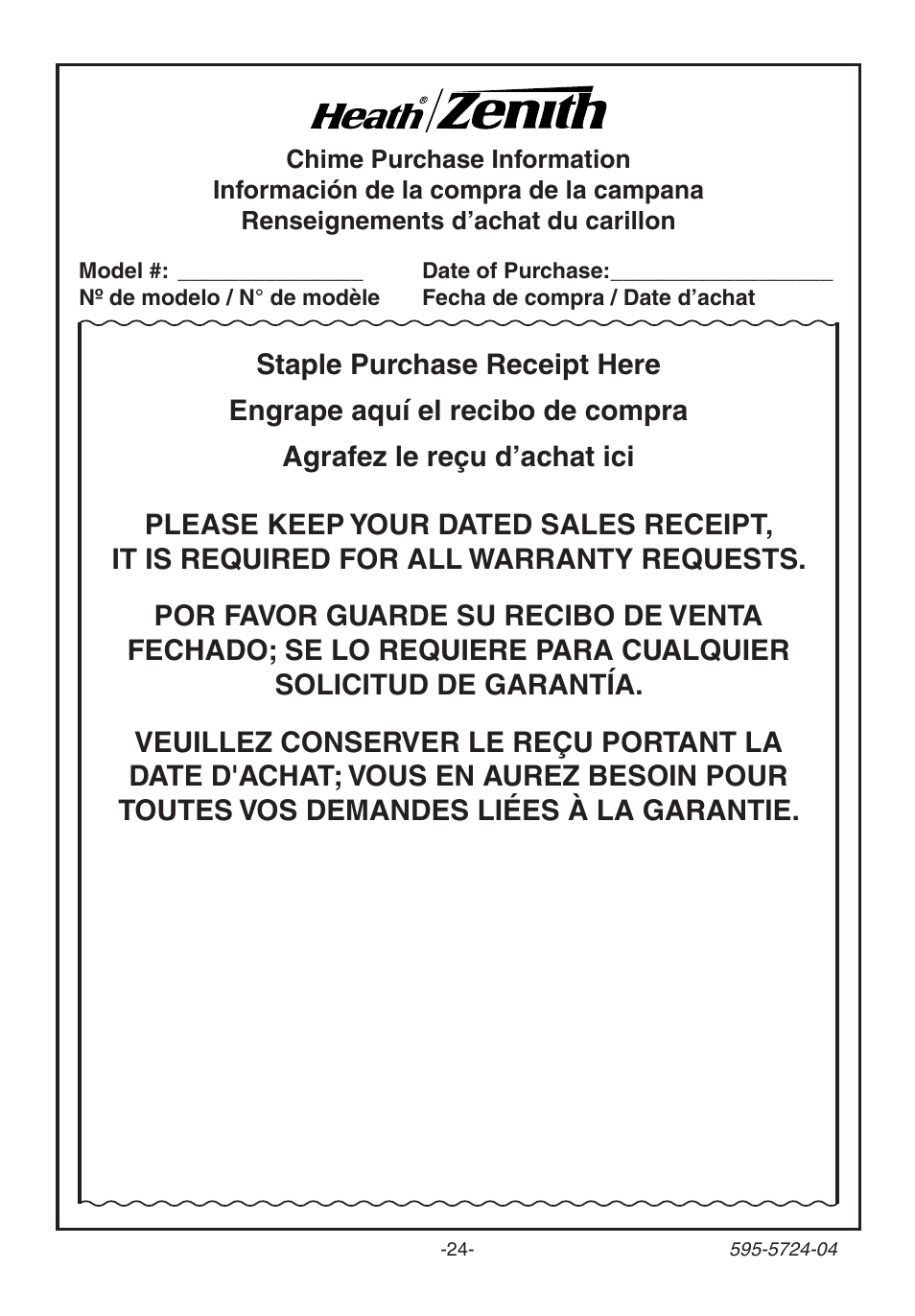 Heath Zenith 6168 User Manual | Page 24 / 24