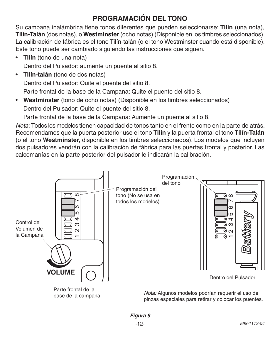Type “d | Heath Zenith Wireless Chime 598-1172-04 User Manual | Page 12 / 24
