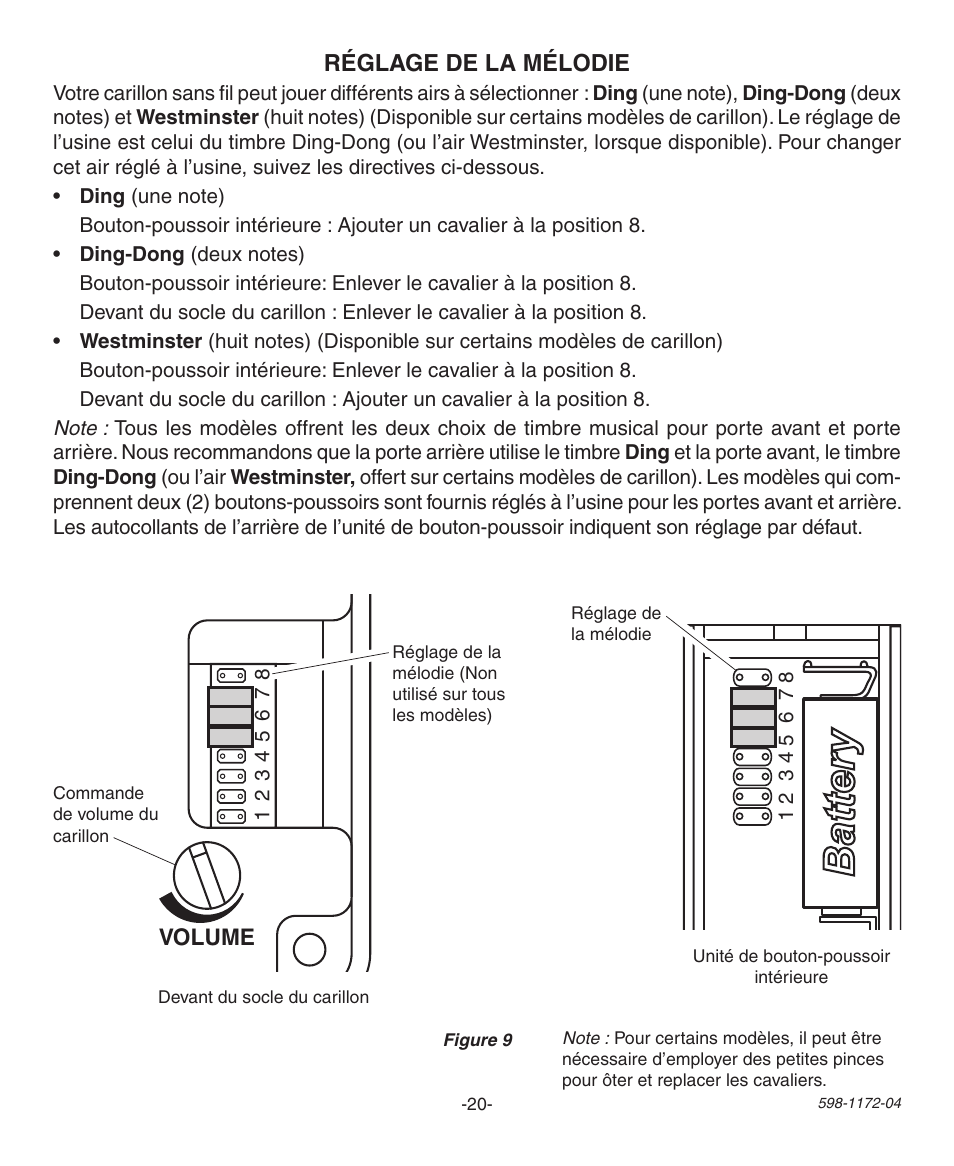 Type “d | Heath Zenith Wireless Chime 598-1172-04 User Manual | Page 20 / 24