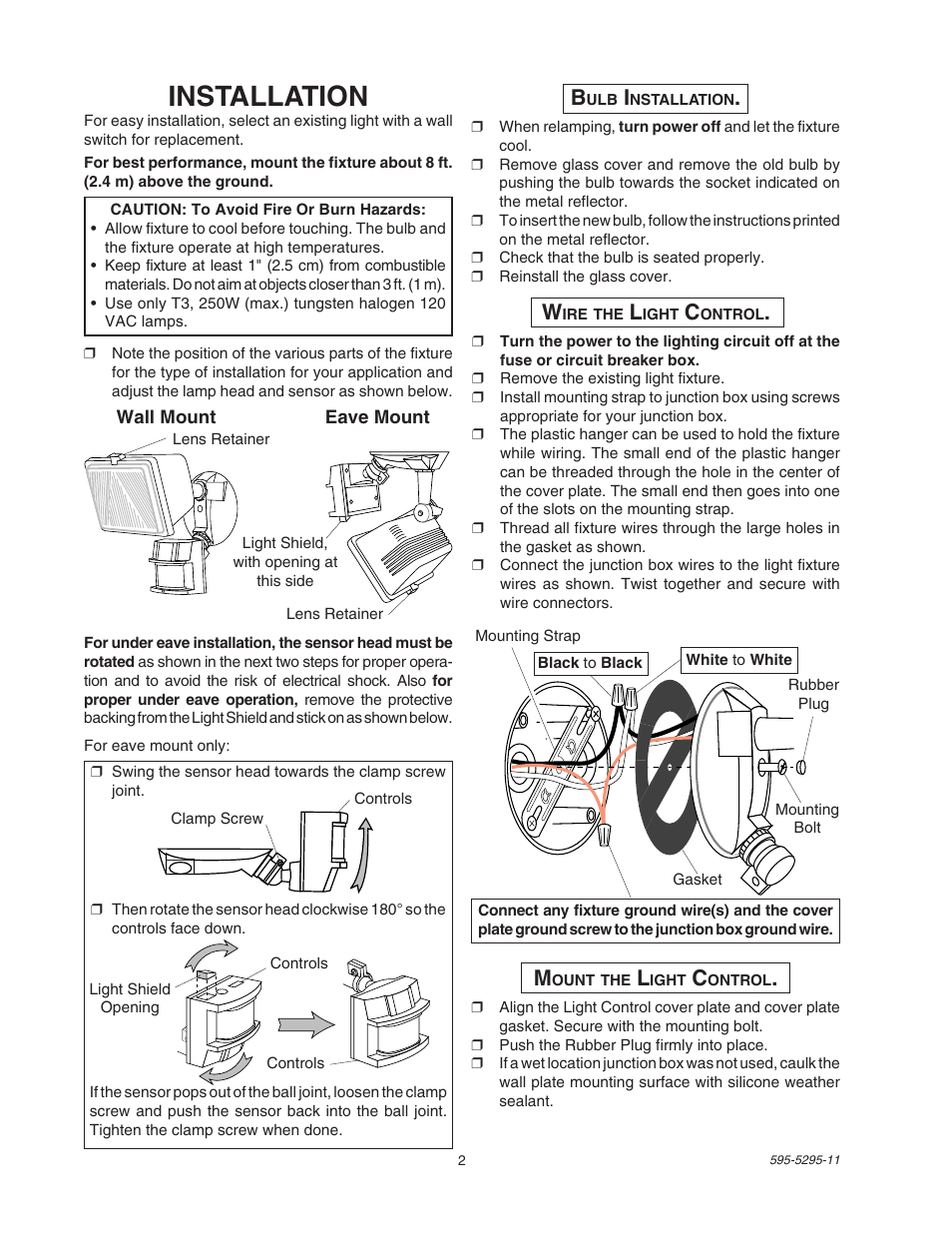 Installation | Heath Zenith SL-5525 User Manual | Page 2 / 12