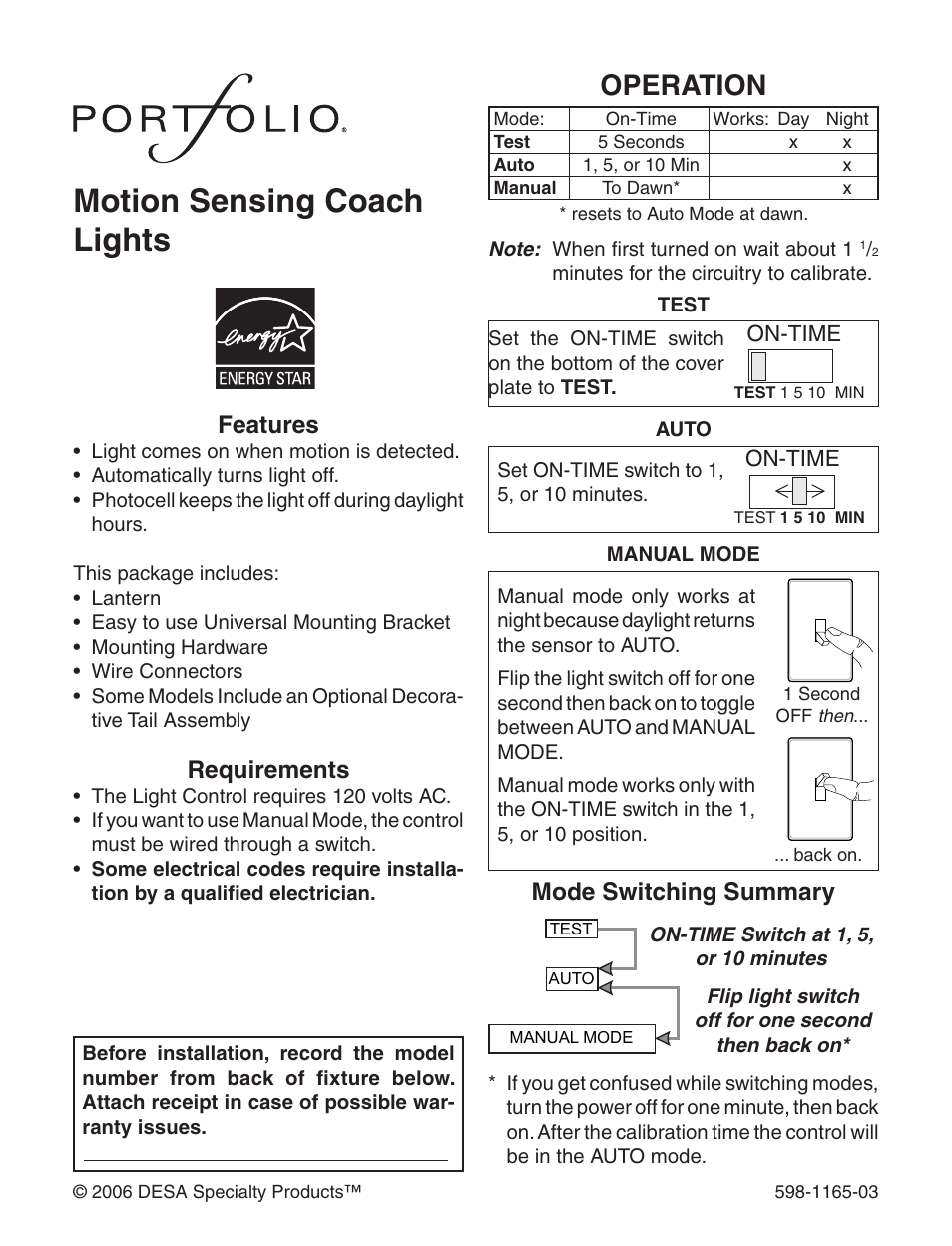 Heath Zenith 4162 User Manual | 20 pages