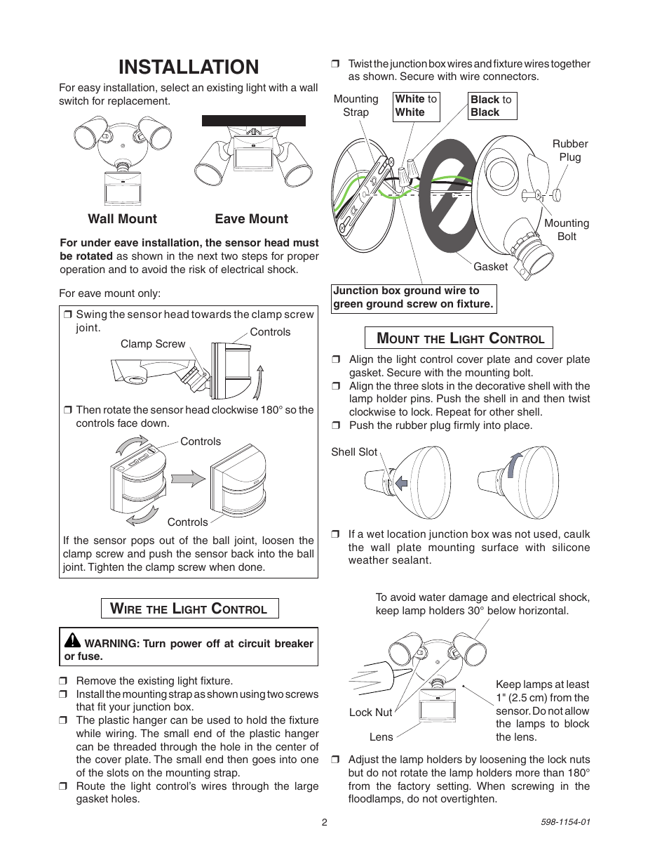 Installation | Heath Zenith SH-5318 User Manual | Page 2 / 8