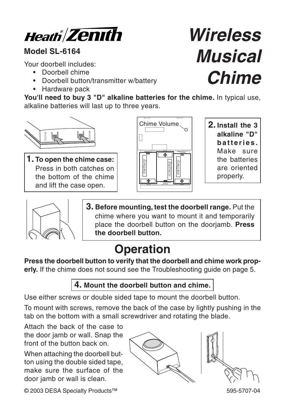 Heath Zenith SL-6164 User Manual | 20 pages
