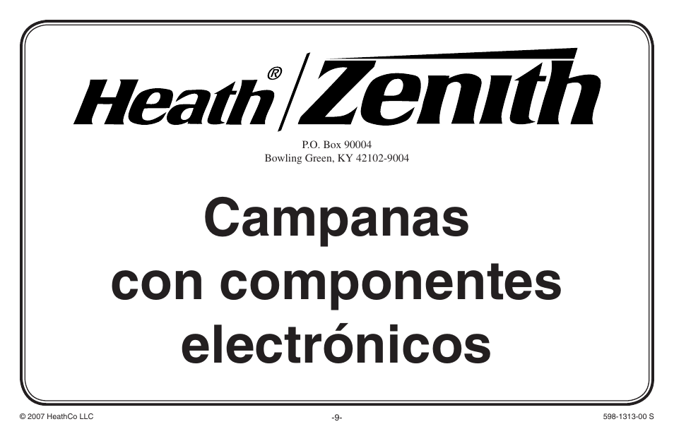 Campanas con componentes electrónicos | Heath Zenith Hardwired Electronic Chime 598-1313-00 User Manual | Page 9 / 24