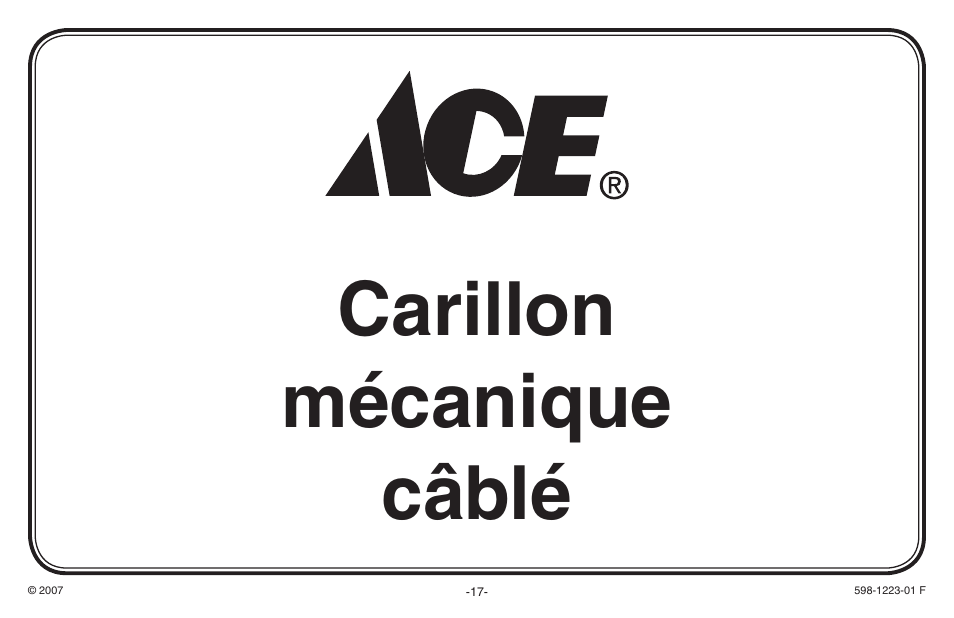 Carillon mécanique câblé | Heath Zenith Hardwired Mechanical Chime 598-1223-01 User Manual | Page 17 / 24