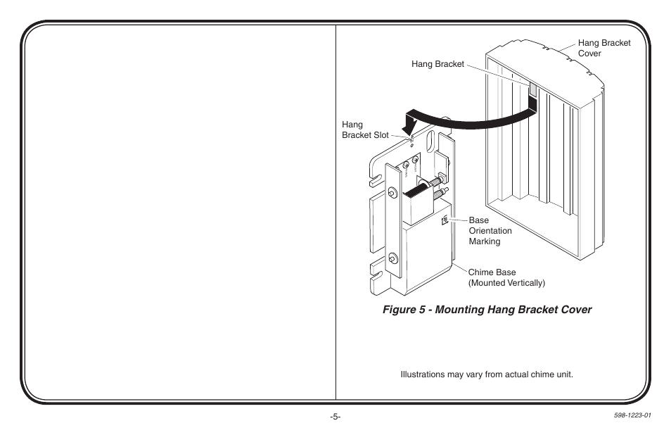 Figure 5 - mounting hang bracket cover | Heath Zenith Hardwired Mechanical Chime 598-1223-01 User Manual | Page 5 / 24