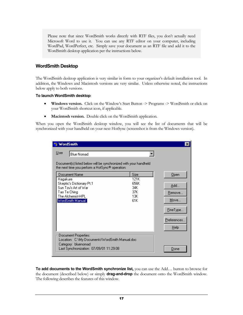 Wordsmith desktop | Handmark 2.2 User Manual | Page 19 / 70