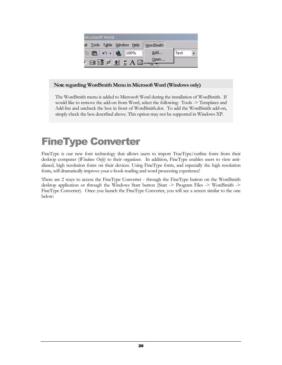 Finetype converter, Onverter | Handmark 2.2 User Manual | Page 22 / 70