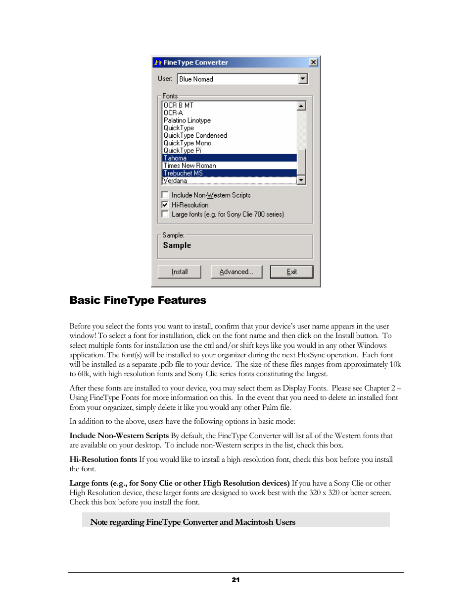 Basic finetype features | Handmark 2.2 User Manual | Page 23 / 70