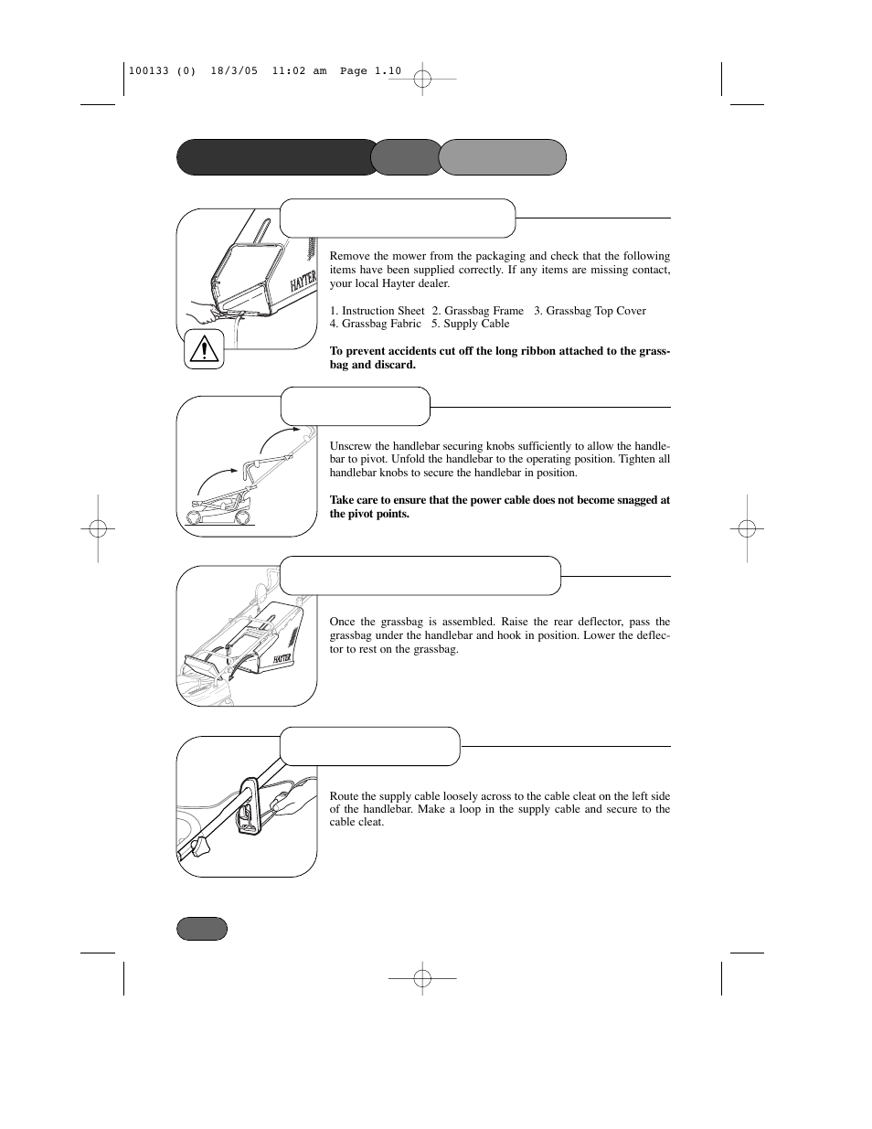 Assembling the mower | Hayter Mowers Envoy Code 100C User Manual | Page 10 / 32