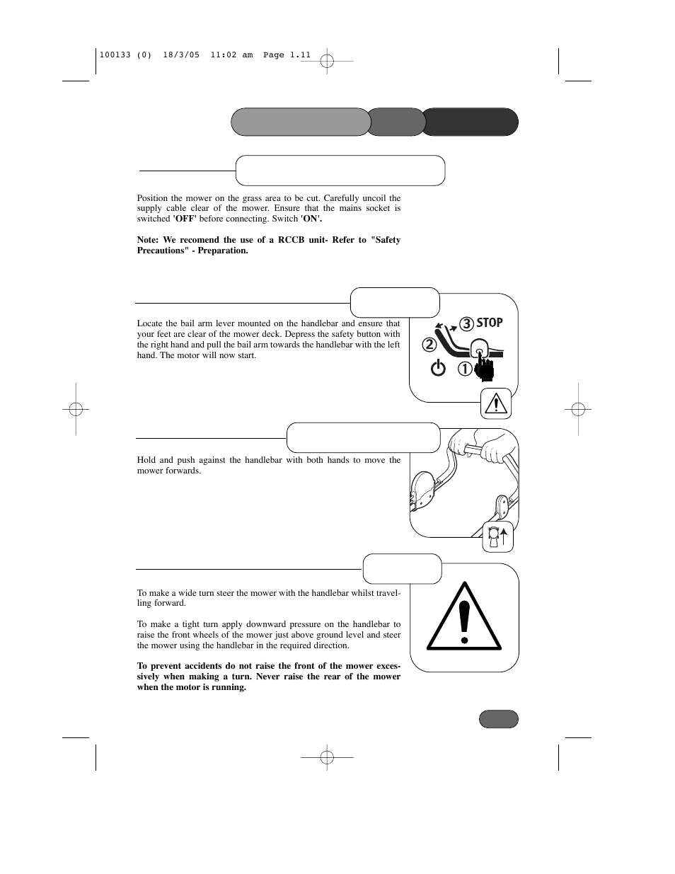 Forward travel | Hayter Mowers Envoy Code 100C User Manual | Page 11 / 32