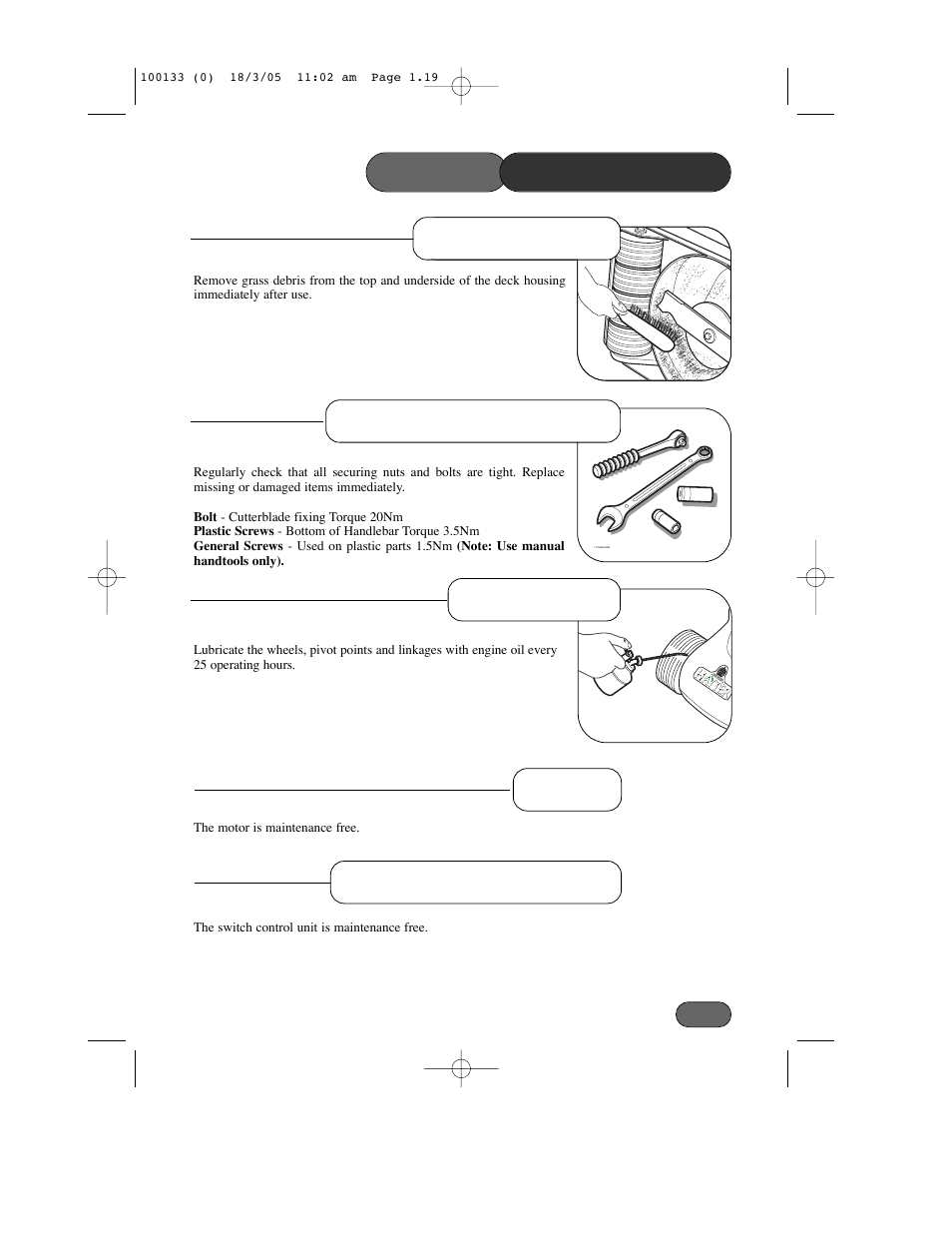 Hayter Mowers Envoy Code 100C User Manual | Page 19 / 32