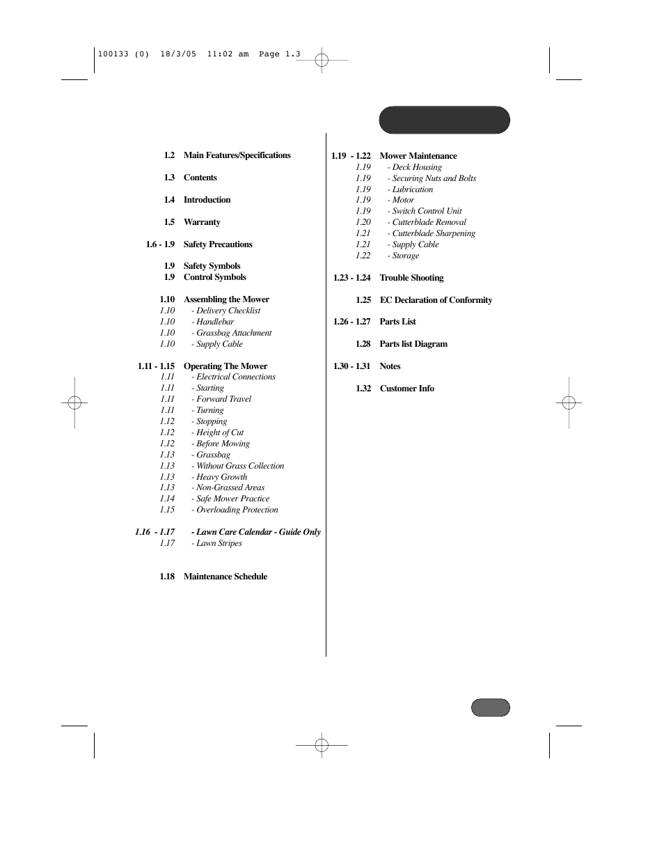 Hayter Mowers Envoy Code 100C User Manual | Page 3 / 32