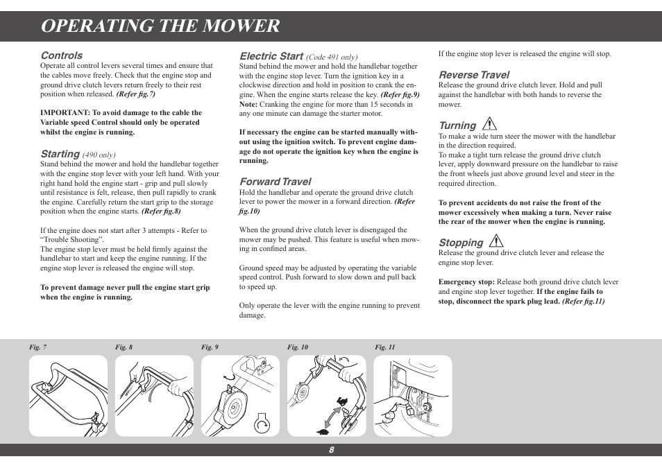Operating the mower | Hayter Mowers Harrier 48 491G User Manual | Page 8 / 20