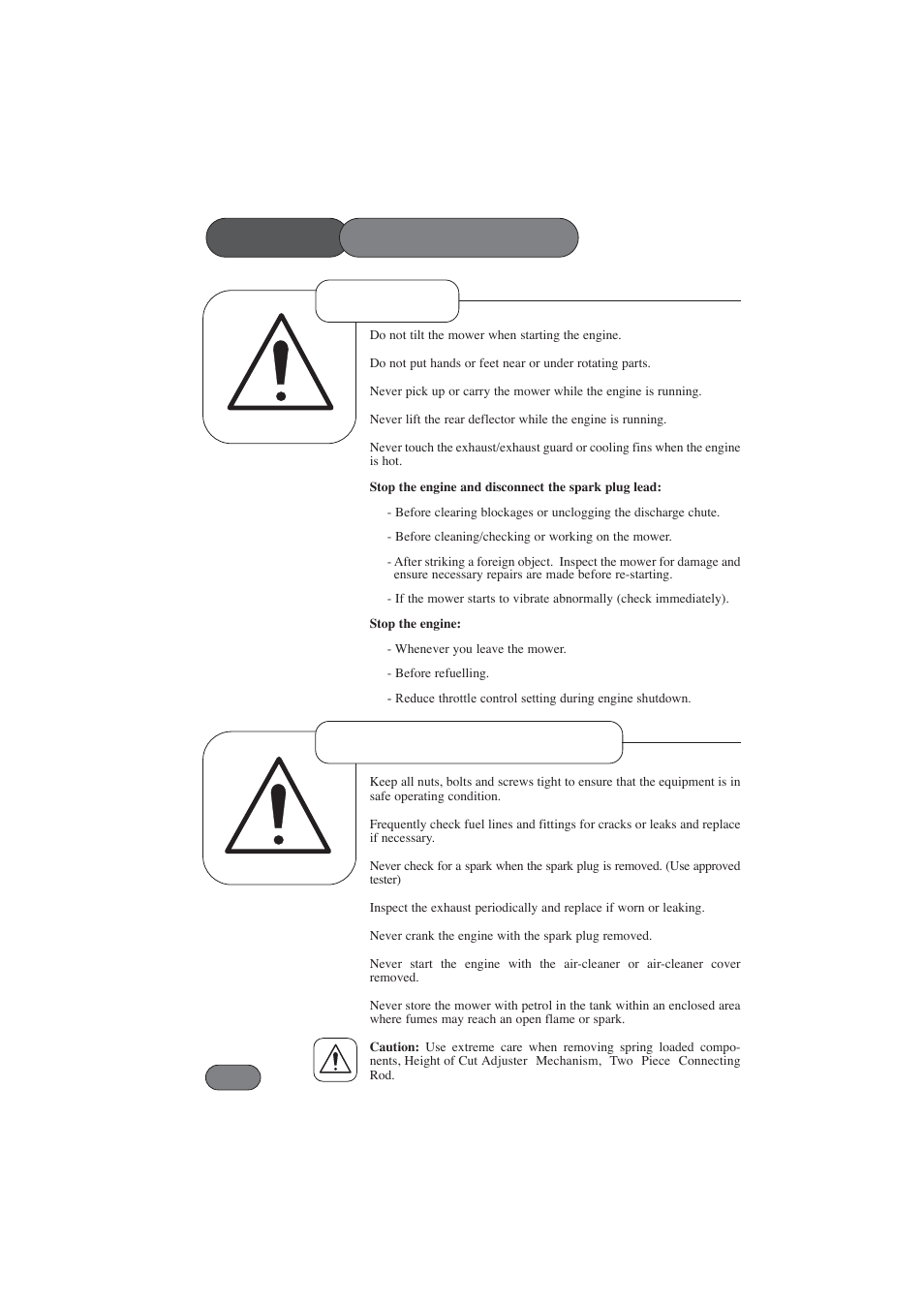 Safety precautions operation maintenance & storage | Hayter Mowers Harrier 56 BBC User Manual | Page 10 / 40