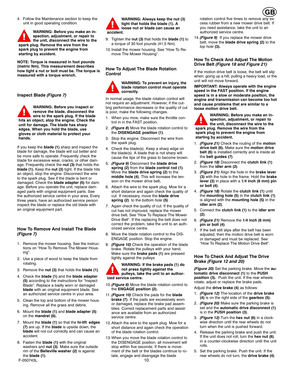Hayter Mowers 405607x52A User Manual | Page 10 / 124