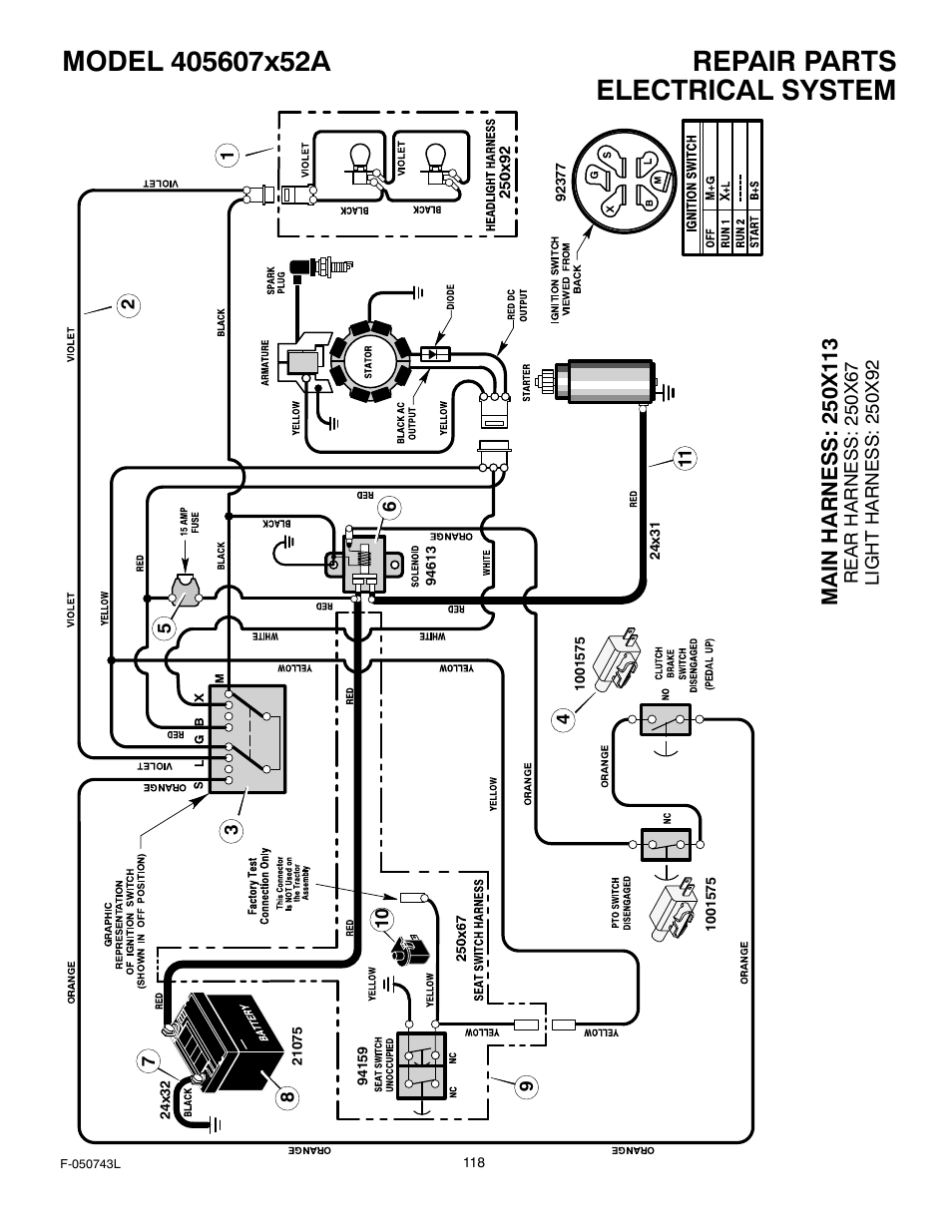 Electrical system | Hayter Mowers 405607x52A User Manual | Page 118 / 124