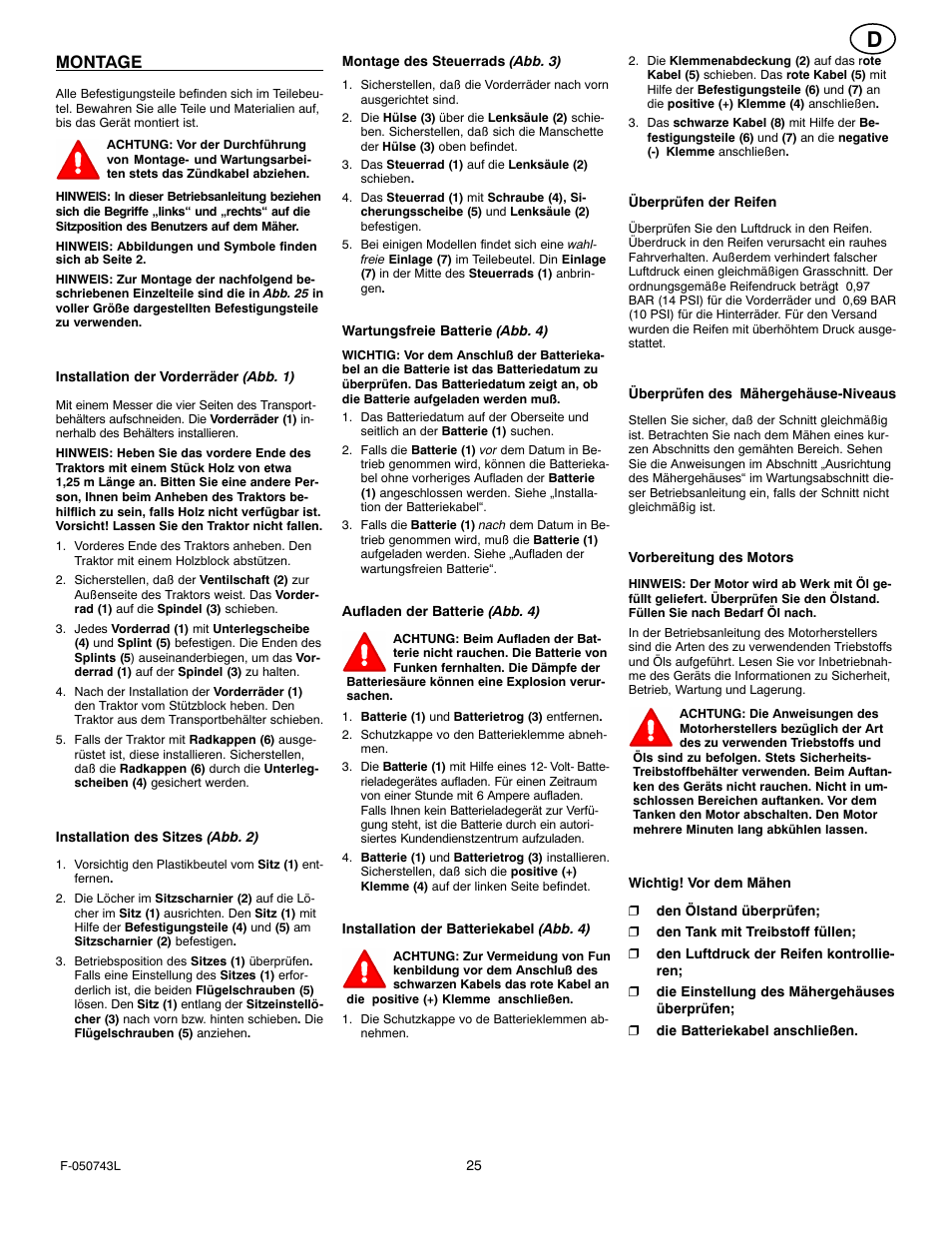 Montage | Hayter Mowers 405607x52A User Manual | Page 25 / 124