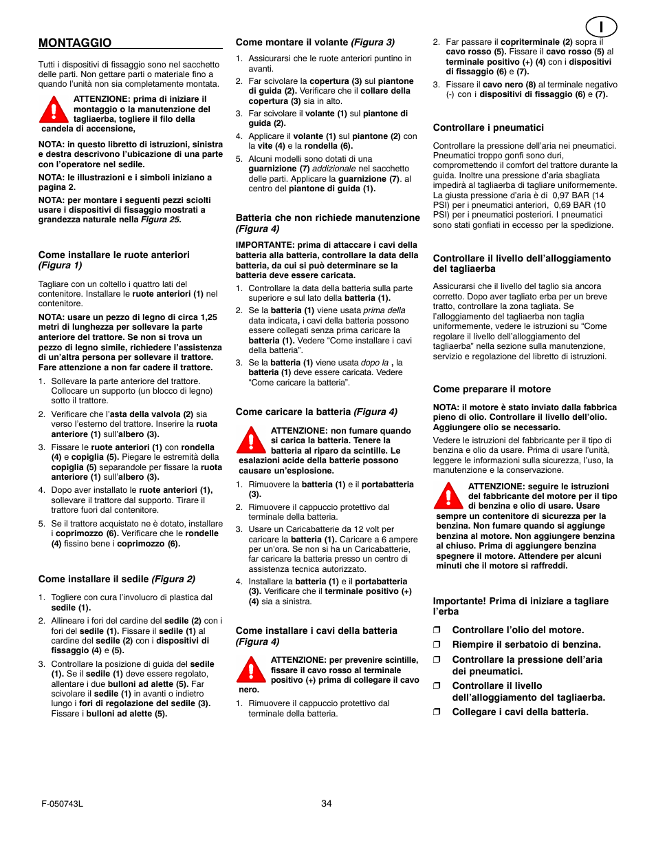 Montaggio | Hayter Mowers 405607x52A User Manual | Page 34 / 124