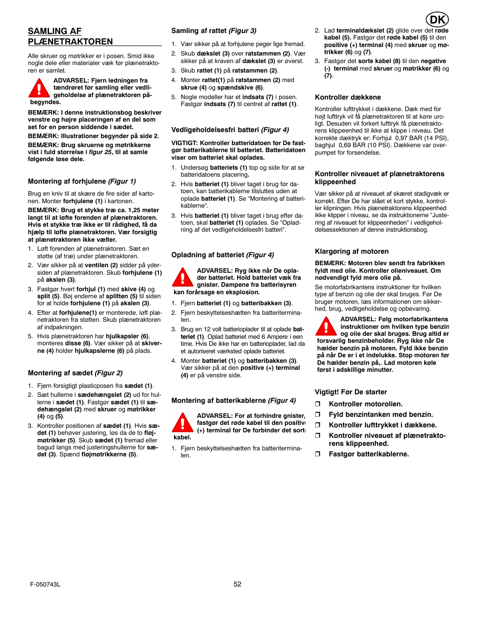 Samling af plænetraktoren | Hayter Mowers 405607x52A User Manual | Page 52 / 124