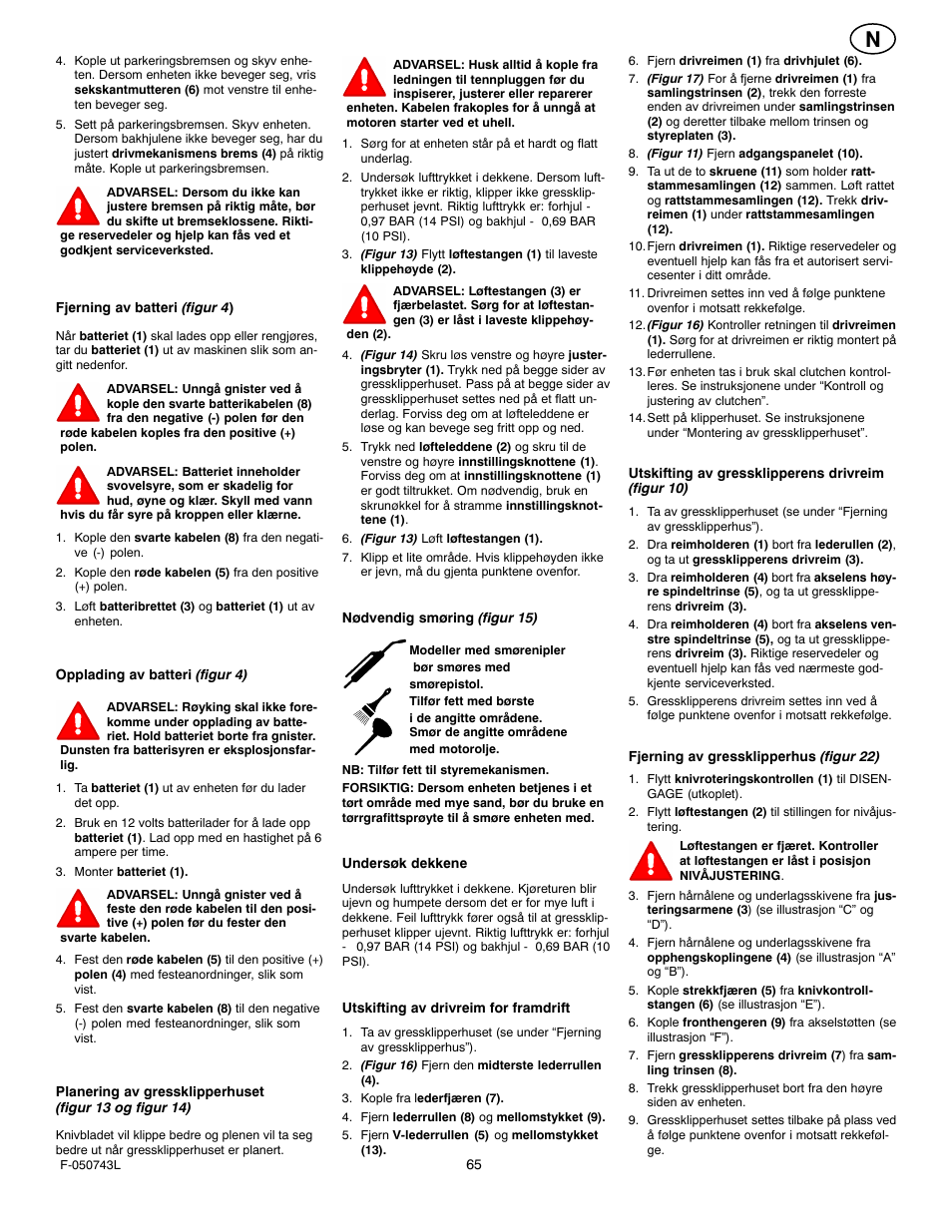 Hayter Mowers 405607x52A User Manual | Page 65 / 124