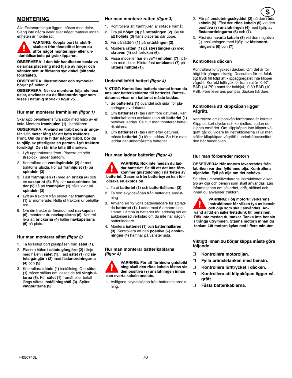 Montering | Hayter Mowers 405607x52A User Manual | Page 70 / 124