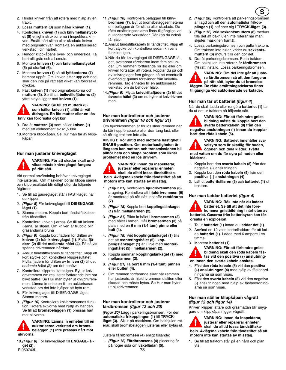 Hayter Mowers 405607x52A User Manual | Page 73 / 124