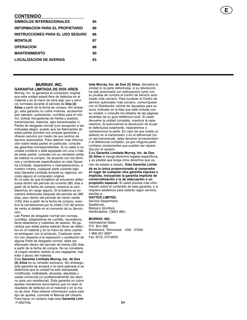 Hayter Mowers 405607x52A User Manual | Page 84 / 124