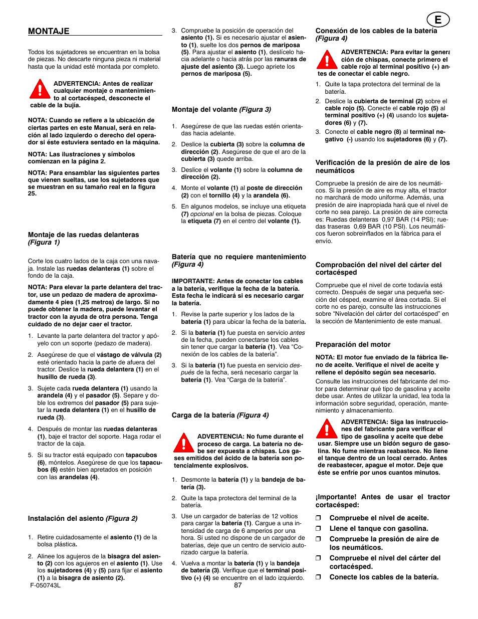 Montaje | Hayter Mowers 405607x52A User Manual | Page 87 / 124