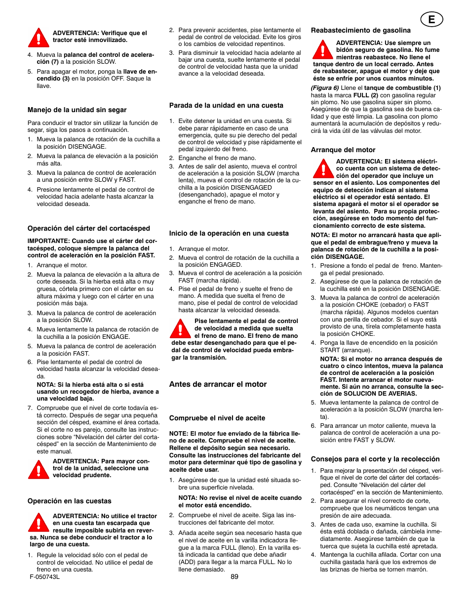 Hayter Mowers 405607x52A User Manual | Page 89 / 124