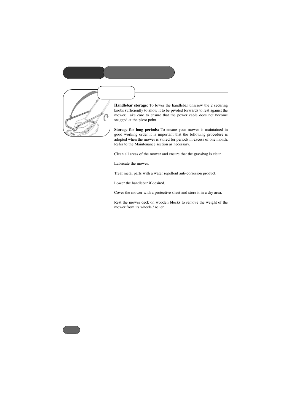 Storage mower maintenance | Hayter Mowers Harrier 41 Electric User Manual | Page 22 / 32