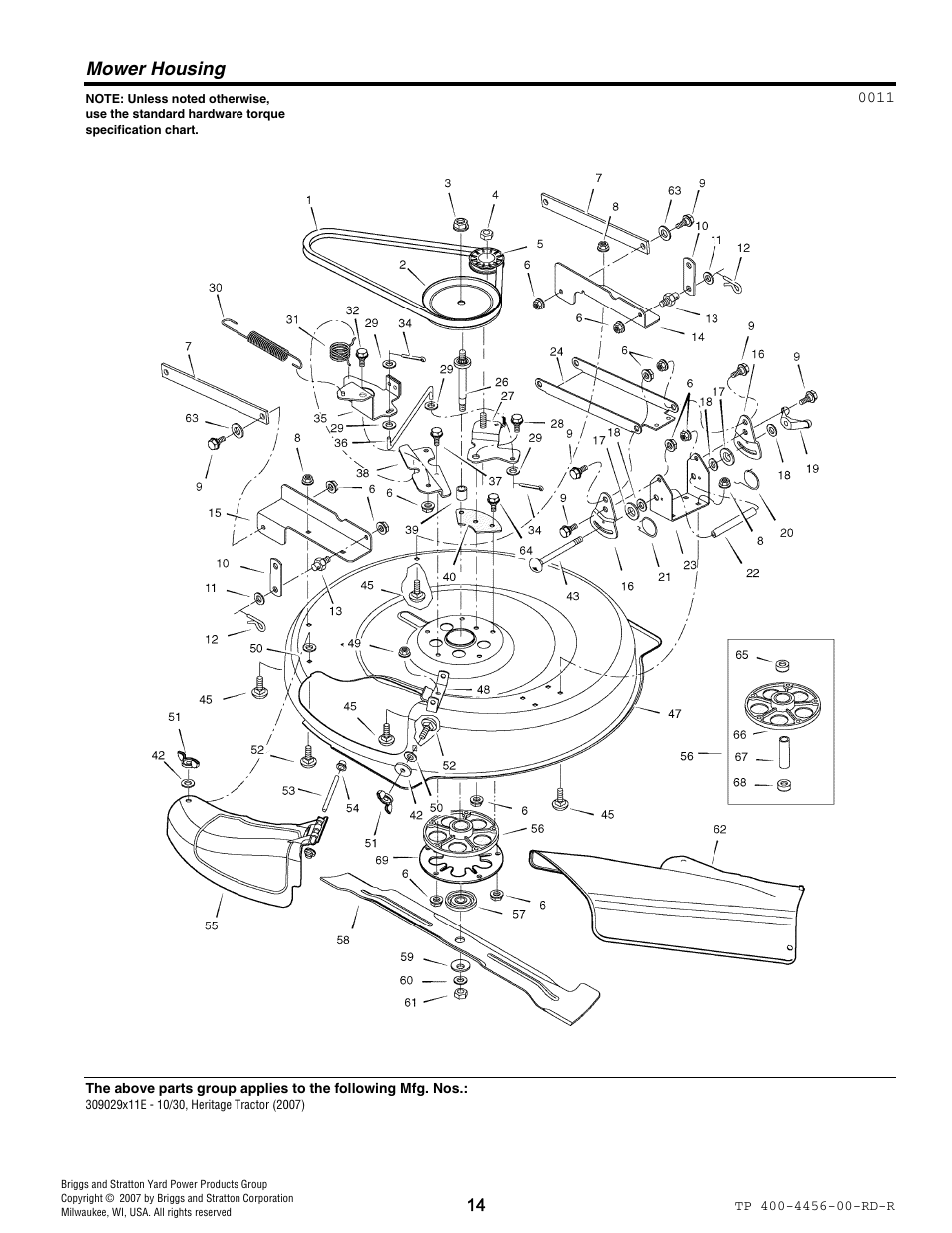 Mower housing | Hayter Mowers 10/30 User Manual | Page 14 / 28