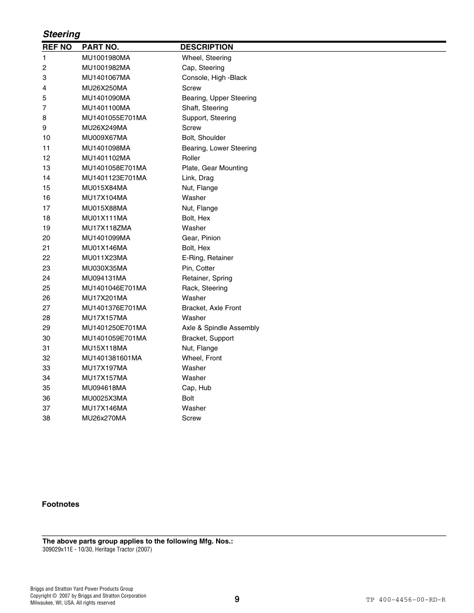 Steering | Hayter Mowers 10/30 User Manual | Page 9 / 28