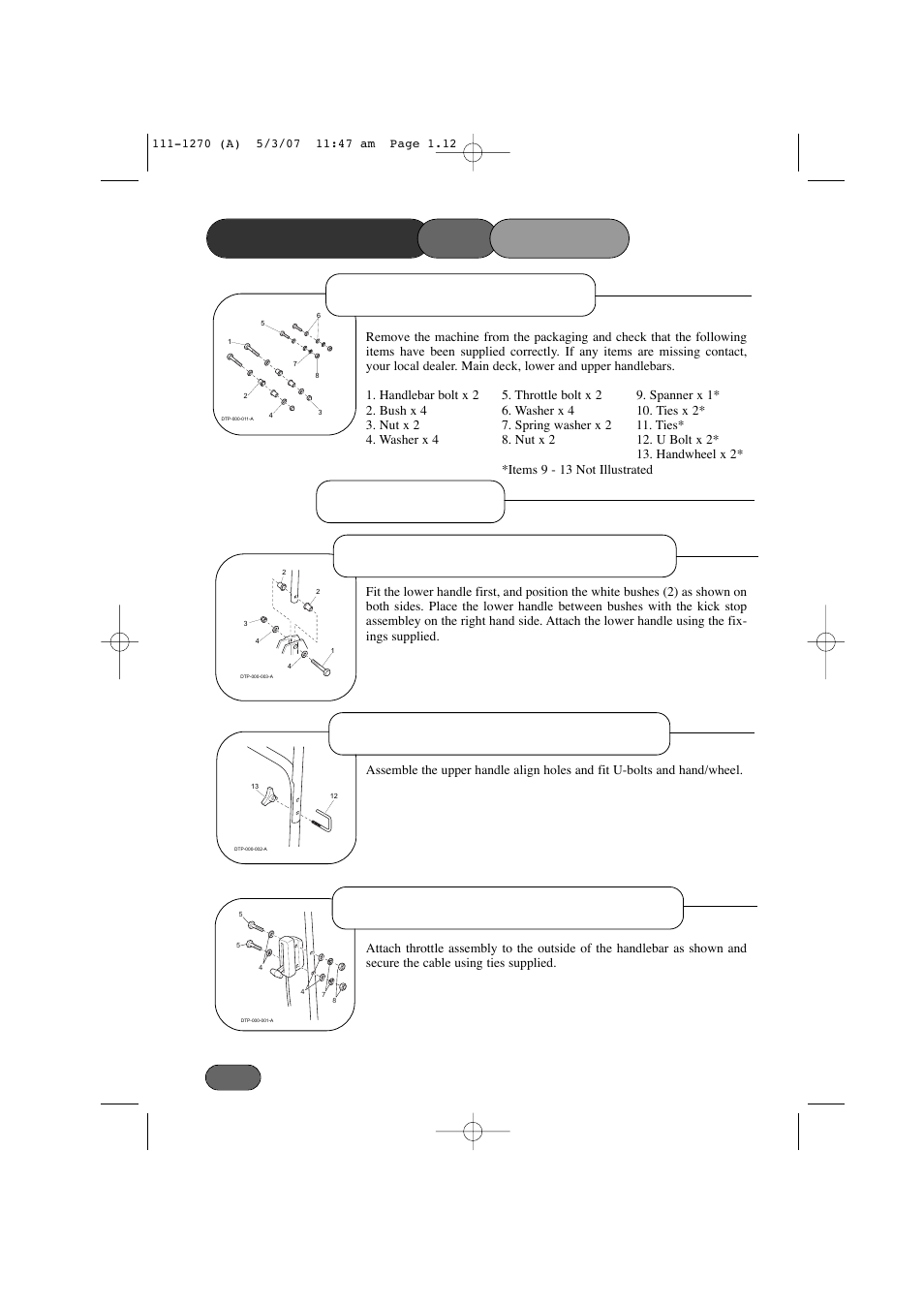 Assembling the mower | Hayter Mowers 453 User Manual | Page 12 / 32