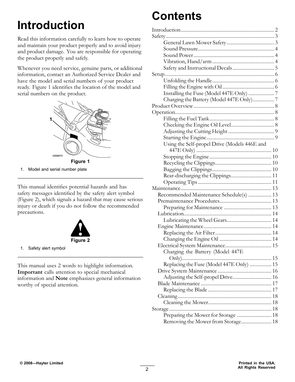 Hayter Mowers R48 Recycling Mower 446E User Manual | Page 2 / 24