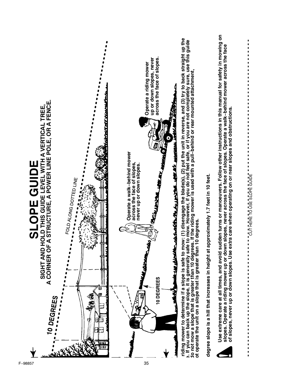 Slope guide | Hayter Mowers Heritage Tractor Code143P 30-Dec User Manual | Page 35 / 52
