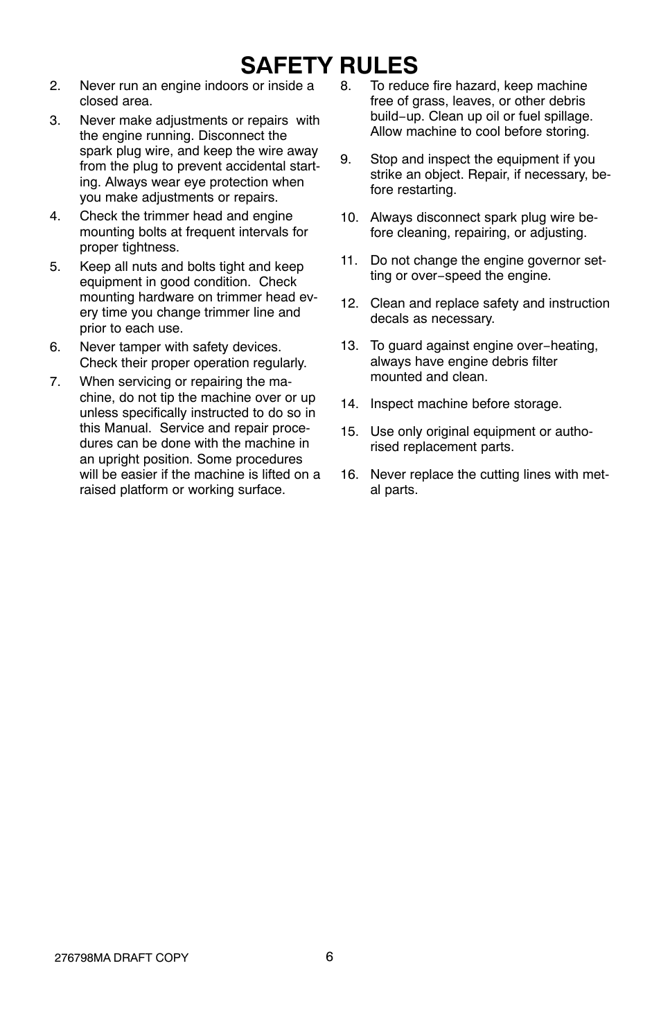 Safety rules | Hayter Mowers 407D User Manual | Page 6 / 28